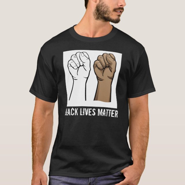 Camiseta Las vidas negras importan, los puños, los negros (Anverso)
