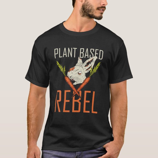 Camiseta Las Zanahorias De Conejo Rebelde Basadas En Planta (Anverso)