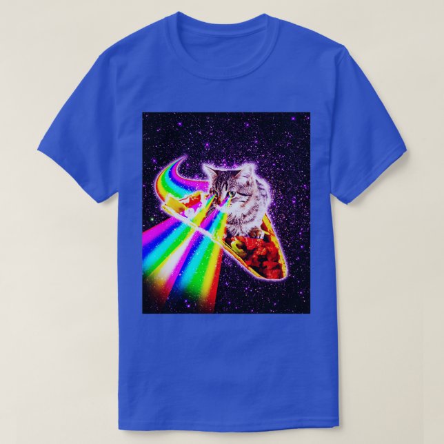 Camiseta Láser arcoiris Ojos Kitty Galaxia Cat Espacio Exte (Diseño del anverso)