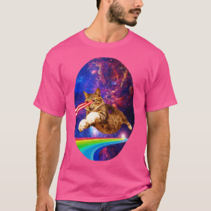 Camiseta Láser arcoiris Ojos Kitty Galaxia Cat Espacio Exte