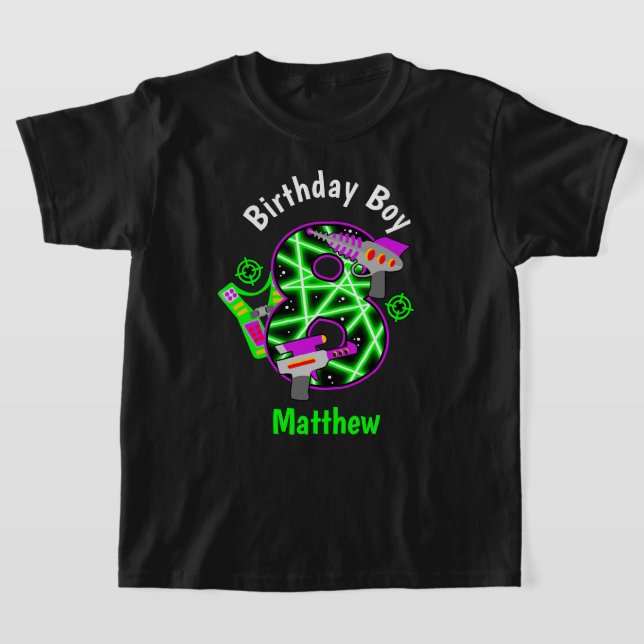 Camiseta láser del niño de ocho cumpleaños (Distribución)