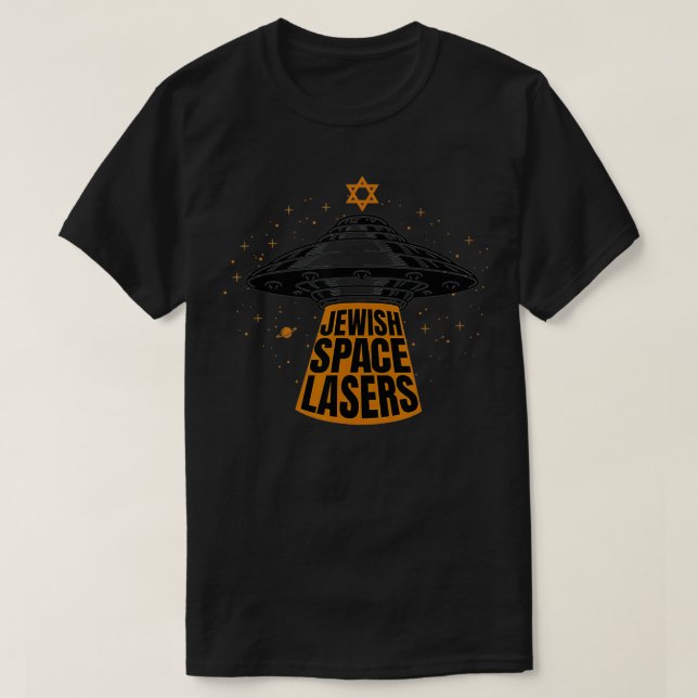 Camiseta Láseres espaciales judíos (Diseño del anverso)