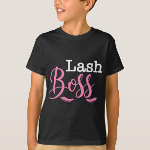 Camiseta Lash Boss Cute Eyelashes Amor Extensión Lash