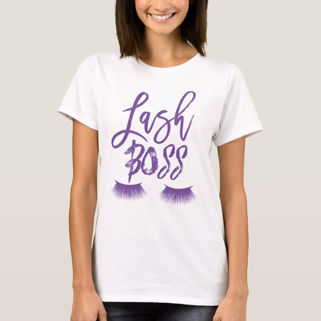 Camiseta Lash Boss Purple Eyelash Extensions Eyes Salon (Anverso)