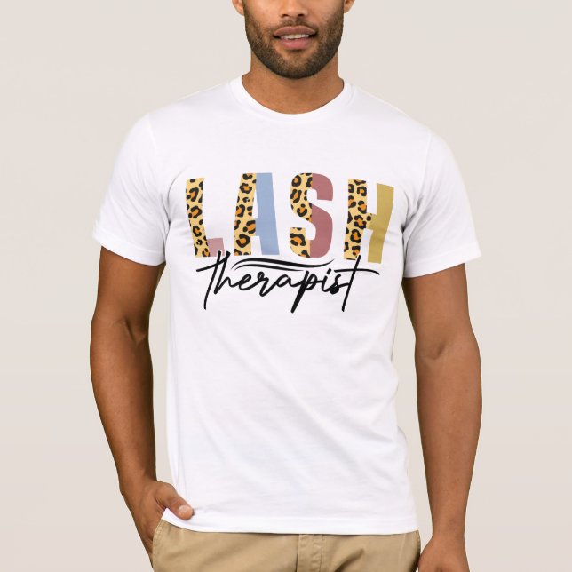 Camiseta Lash Therapist Leopard Eyelash Tech Lash (Anverso)