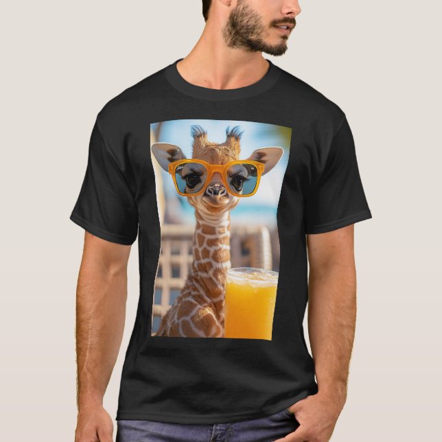 Camiseta Lässige Giraffe mit Sonnenbrille (Anverso)