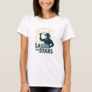 Camiseta Lasso las Estrellas Gráfico de Vaquero de Medianoc