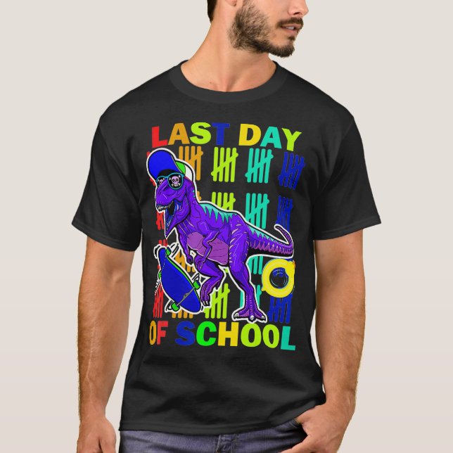 Camiseta Last Day Of School Funny Dinosaur Last Day Teacher (Anverso)