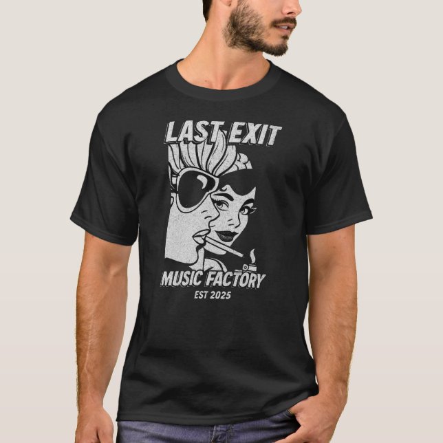 Camiseta Last Exit Music Factory- Retro Girls- Dark T-Shirt (Anverso)