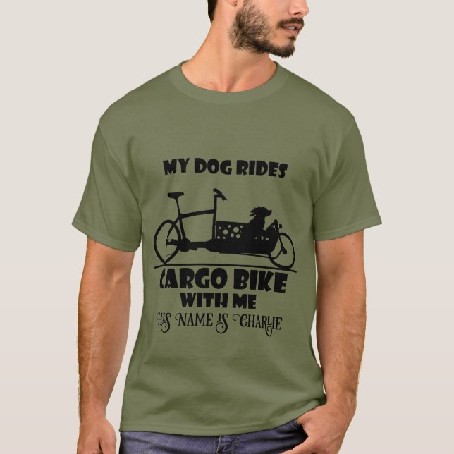 Camiseta Lastenfahrrad, Cargo bike, Hund mit Name, (Anverso)