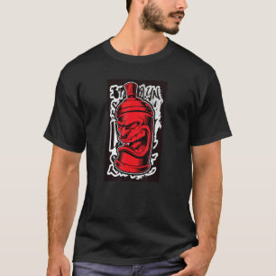 Camiseta Lata de pintura en spray roja punta calle retro gr