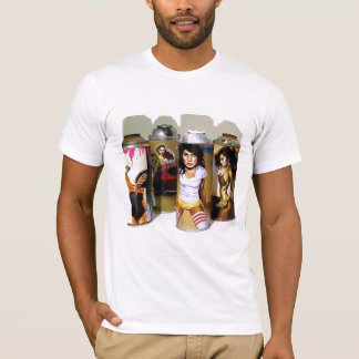 Camiseta latas de aerosol descaradas del estilo de los años