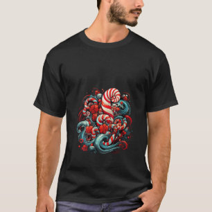 Camiseta latas de caramelo Navidades rojos y blancos Idea c