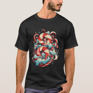 Camiseta latas de caramelo Navidades rojos y blancos Idea c