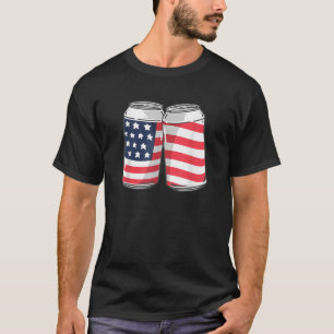 Camiseta Latas de cerveza bandera americana 4 de julio homb