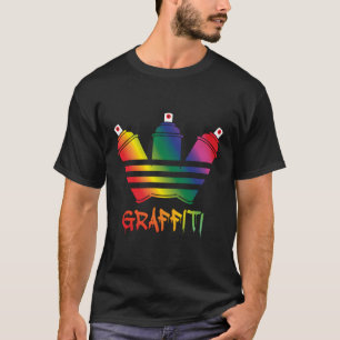 Camiseta Latas de spray de graffiti arcoíris unisex