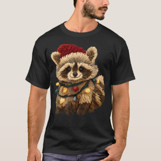 Camiseta Latch Hook Yarn Crochet Festive Feral Raccoon And