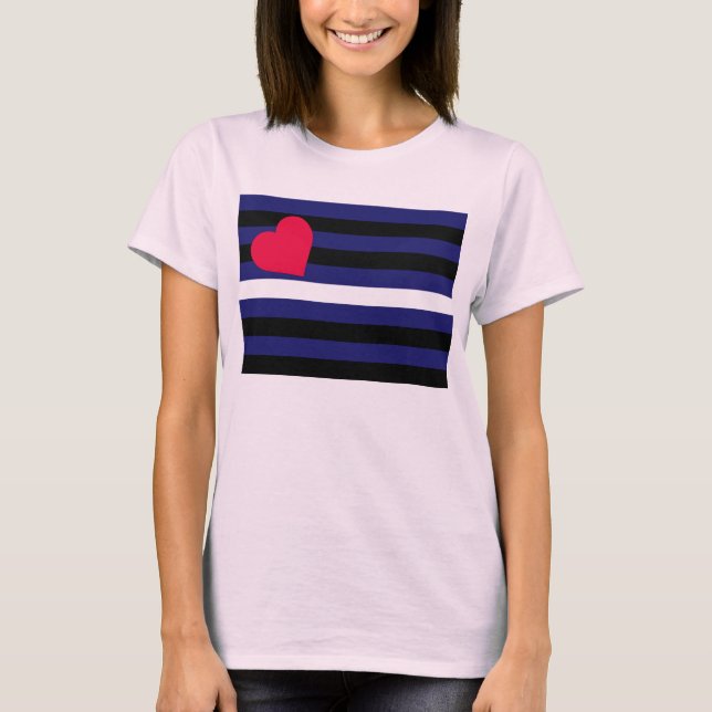 Camiseta Látex de cuero y bandera del orgullo de BDSM (Anverso)