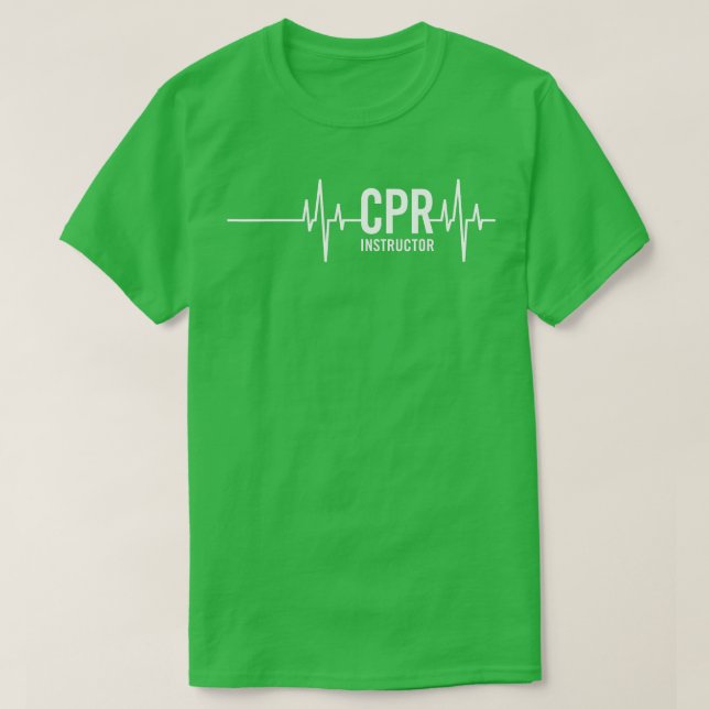 Camiseta latido cardíaco del instructor de CPR AED (Diseño del anverso)