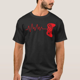 Camiseta Latido de Corazón de Jugador Videojuegos para Chic