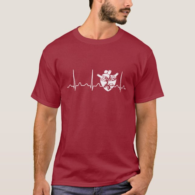 Camiseta Latido del corazón biomédico del ingeniero (Anverso)