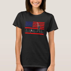 Camiseta Latido del corazón de la pesca Pesca americana pat
