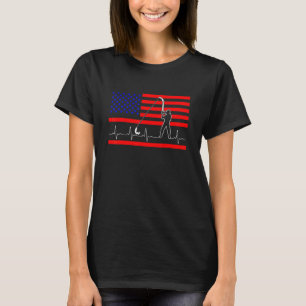 Camiseta Latido del corazón de la pesca Pesca americana pat