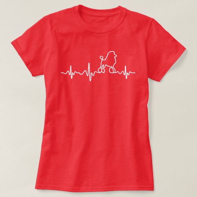 Camiseta Latido del corazón del caniche (Diseño del anverso)