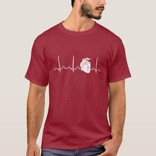 Camiseta Latido del corazón del cardiólogo (Anverso)