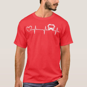 Camiseta latido del corazón del conductor del autobús de la