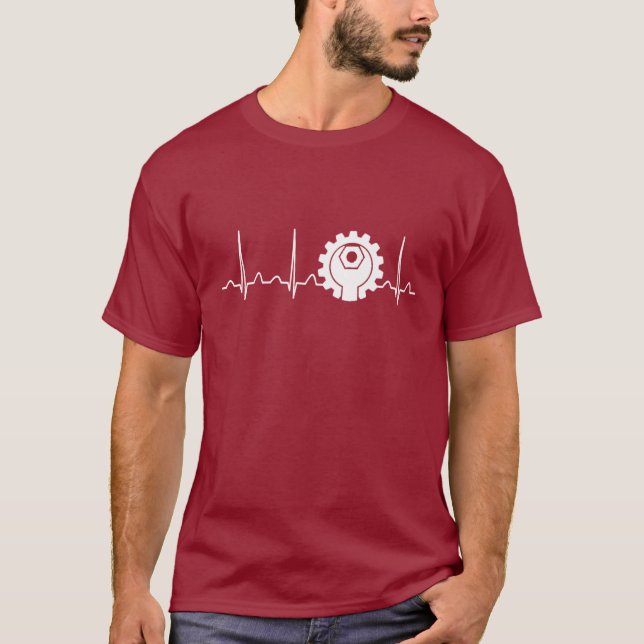 Camiseta Latido del corazón del ingeniero industrial (Anverso)