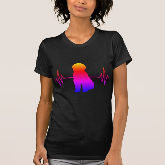 Camiseta Latido del corazón del perro del Doodle (Anverso)