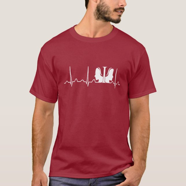 Camiseta Latido del corazón del psicólogo (Anverso)