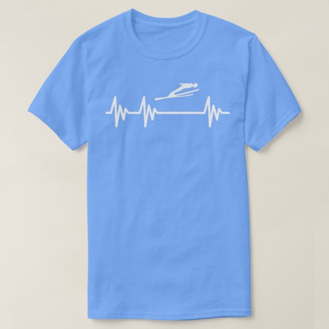 Camiseta latido del corazón del salto de esquí 2 (Diseño del anverso)