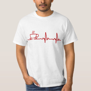 Camiseta Latido del corazón EKG del café de la mañana