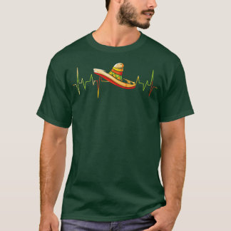 Camiseta Latido del corazón Sombrero latido México Cinco