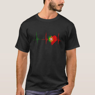 Camiseta Latido EKG Pulso Portugal Portugal Bandera Portugu