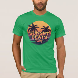 Camiseta Latidos de puesta de sol retro solo palmeras vinta