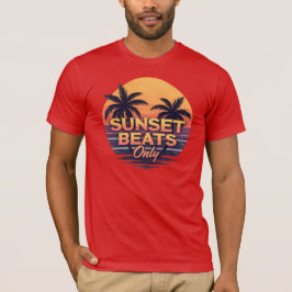 Camiseta Latidos de puesta de sol retro solo palmeras vinta
