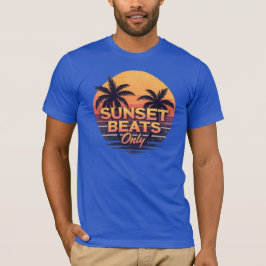 Camiseta Latidos de puesta de sol retro solo palmeras vinta