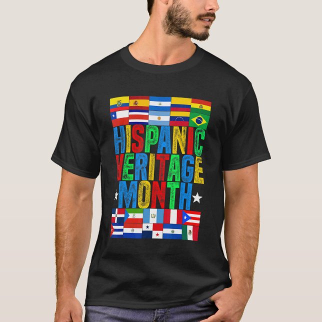 Camiseta Latin Countries Flag Hispanic Heritage Month Latin (Anverso)