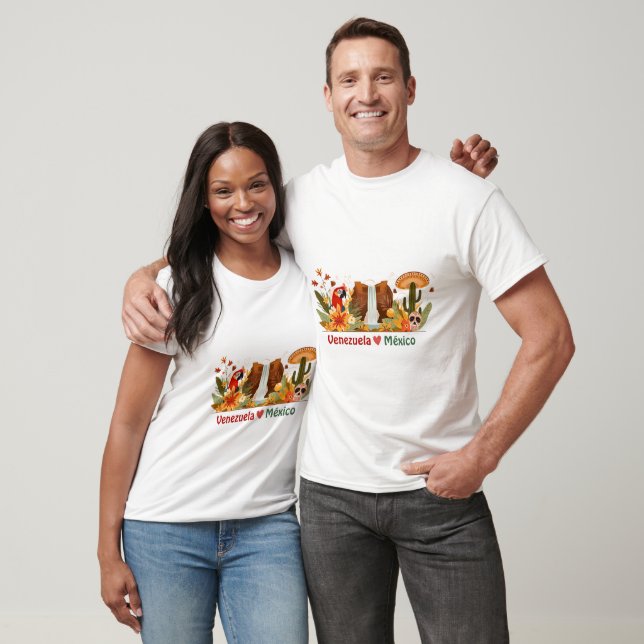 Camiseta Latin Couple Design Venezuela ❤️ México  (Unisexo)