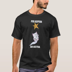 Camiseta Latín Por Apera A Las Estrellas Con Un Gato Lindo