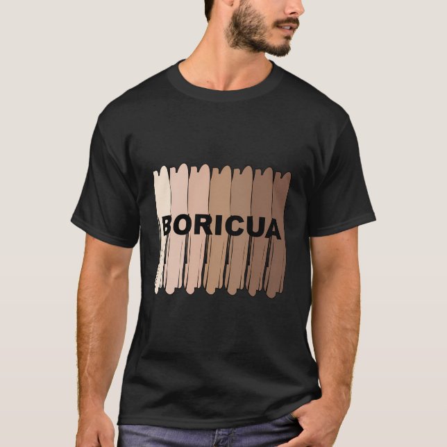 Camiseta Latina boricua negra Puerto Rico (Anverso)