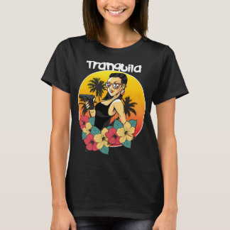 Camiseta Latina gánster Tranquilo con flores.