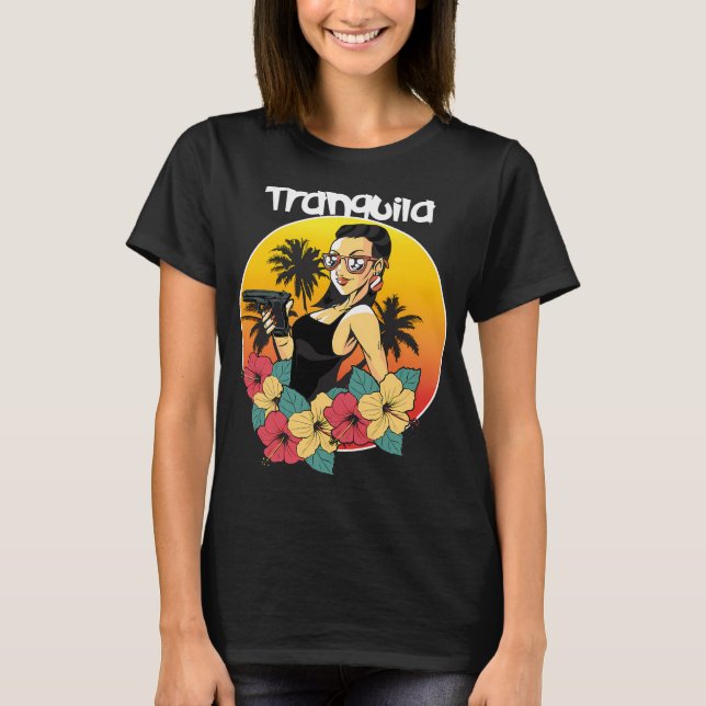 Camiseta Latina gánster Tranquilo con flores. (Anverso)