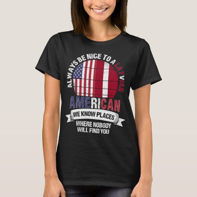Camiseta Latinoamérica conoce lugares País Bandera de Leton (Anverso)