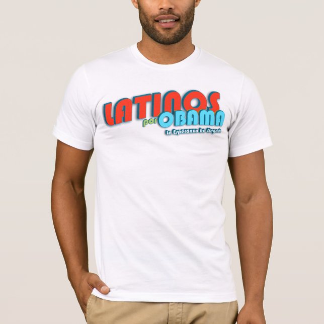Camiseta Latinos Por Obama 3 (Anverso)