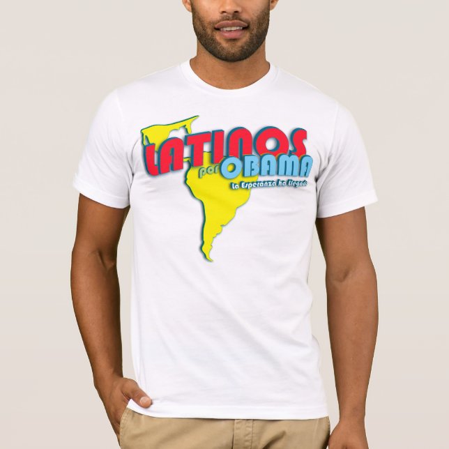 Camiseta Latinos Por Obama 4 (Anverso)