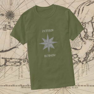 Camiseta Latitud y longitud con rueda náutica